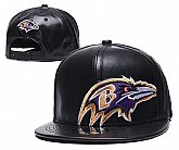 Ravens Team Logo Black Leather Adjustable Hat GS,baseball caps,new era cap wholesale,wholesale hats